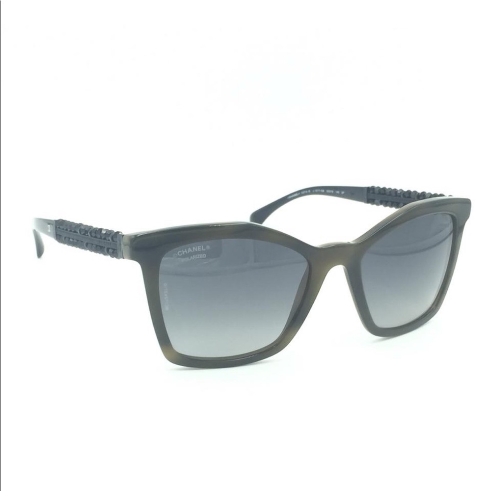 Square Havana Black Bijou  Polarized Sunglasses - Picture 7 of 8